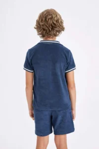 DeFacto Apaş Collar Towel Fabric Short Sleeve T-Shirt Boy - Image 7