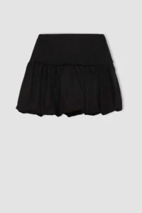 DeFacto Balloon Fit High Waist Cotton Lined Mini Skirt - Image 8
