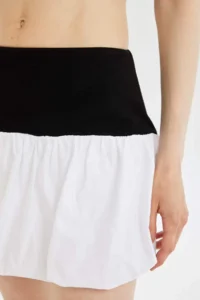 DeFacto Balloon Fit High Waist Cotton Lined Mini Skirt - Image 4