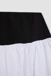 DeFacto Balloon Fit High Waist Cotton Lined Mini Skirt - Image 7