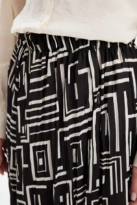 DeFacto Pleated Patterned Satin Maxi Hijab Skirt - Image 5