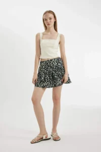 DeFacto Cool Patterned High Waist Moroccan Mini Skirt - Image 5