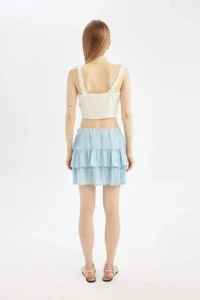 DeFacto Cool Patterned High Waist Moroccan Mini Skirt - Image 5