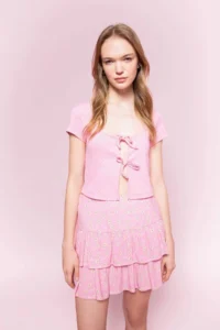 DeFacto Cool Patterned High Waist Moroccan Mini Skirt - Image 3