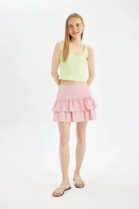 DeFacto Cool Patterned High Waist Moroccan Mini Skirt - Image 4