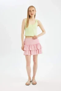 DeFacto Cool Patterned High Waist Moroccan Mini Skirt - Image 5