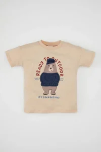 DeFacto Baby Boy Crew Neck Printed Short Sleeve T-Shirt