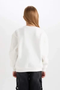 DeFacto Girl's Relax Fit Crew Neck Printed Sweatshirt - Image 6