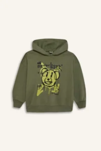 DeFacto Oversize Wide Fit Hooded Printed Sweatshirt Girl - Image 7