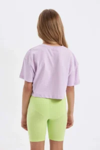 DeFacto Crop Crew Neck Floral Short Sleeve T-Shirt Girl - Image 6