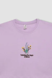 DeFacto Crop Crew Neck Floral Short Sleeve T-Shirt Girl - Image 8