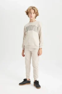 DeFacto Boy's Oversize Wide Fit Crew Neck School Sweatshirt - Image 2