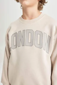 DeFacto Boy's Oversize Wide Fit Crew Neck School Sweatshirt - Image 4