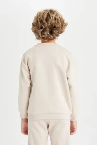 DeFacto Boy's Oversize Wide Fit Crew Neck School Sweatshirt - Image 5