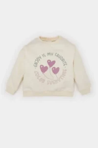 DeFacto Baby Girl Crew Neck Printed Sweatshirt