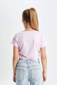 DeFacto Crop Crew Neck Basic Plain Short Sleeve T-Shirt Girl - Image 6