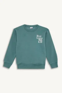 DeFacto Oversize Wide Fit Crew Neck Back Printed Sweatshirt Boy