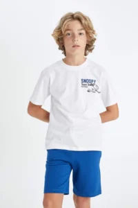 DeFacto Snoopy Crew Neck Short Sleeve T-Shirt Boy - Image 3