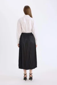 DeFacto A Cut Basic Plain Satin Maxi Skirt - Image 5