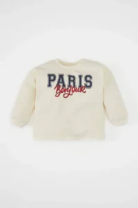DeFacto Baby Girl Crew Neck Printed Sweatshirt