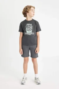 DeFacto Crew Neck Printed Short Sleeve T-Shirt Boy - Image 2
