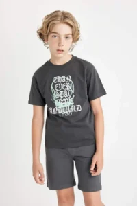 DeFacto Crew Neck Printed Short Sleeve T-Shirt Boy - Image 3