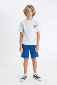 DeFacto Crew Neck Back Printed Short Sleeve T-Shirt Boy - Image 2