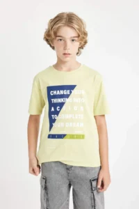 DeFacto Crew Neck Printed Short Sleeve T-Shirt Boy