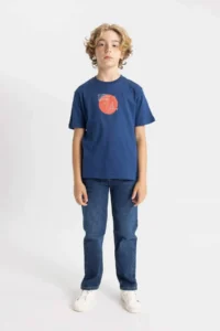 DeFacto Boy's Crew Neck Printed Short Sleeve T-Shirt - Image 2