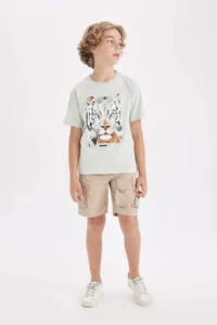 DeFacto Crew Neck Printed Short Sleeve T-Shirt Boy - Image 2