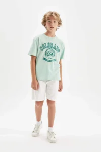 DeFacto Boy's Crew Neck Printed Short Sleeve T-Shirt - Image 2