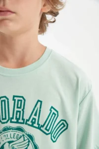DeFacto Boy's Crew Neck Printed Short Sleeve T-Shirt - Image 5