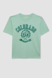 DeFacto Boy's Crew Neck Printed Short Sleeve T-Shirt - Image 7