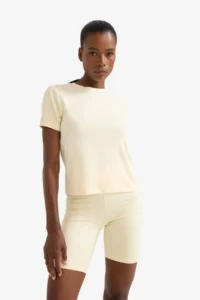 DeFacto Standard Fit Crew Neck Sports Short Sleeve T-Shirt - Image 3