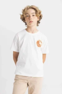 DeFacto Crew Neck Printed Short Sleeve T-Shirt Boy