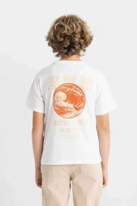 DeFacto Crew Neck Printed Short Sleeve T-Shirt Boy - Image 4