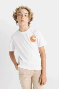 DeFacto Crew Neck Printed Short Sleeve T-Shirt Boy - Image 6