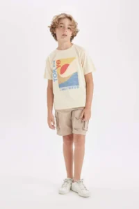 DeFacto Crew Neck Printed Short Sleeve T-Shirt Boy - Image 2