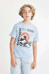 DeFacto Crew Neck Printed Short Sleeve T-Shirt Boy