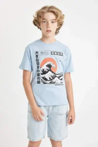 DeFacto Crew Neck Printed Short Sleeve T-Shirt Boy - Image 3