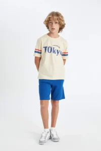 DeFacto Crew Neck Printed Short Sleeve T-Shirt Boy - Image 2