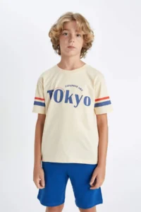 DeFacto Crew Neck Printed Short Sleeve T-Shirt Boy - Image 3