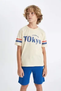 DeFacto Crew Neck Printed Short Sleeve T-Shirt Boy - Image 4