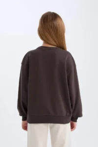DeFacto Sakura Oversize Wide Fit Crew Neck Sweatshirt Girl - Image 6