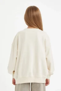 DeFacto Girl's Oversize Wide Fit Crew Neck Printed Sweatshirt - Image 6