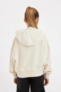 DeFacto Oversize Wide Fit Hooded Embroidered Sweatshirt Girl - Image 6