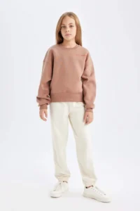 DeFacto Girl's Relax Fit Crew Neck Printed Sweatshirt - Image 2