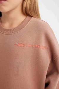 DeFacto Girl's Relax Fit Crew Neck Printed Sweatshirt - Image 5