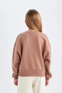 DeFacto Girl's Relax Fit Crew Neck Printed Sweatshirt - Image 6