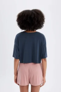 DeFacto Crop Crew Neck Sports Modal Short Sleeve T-Shirt - Image 7